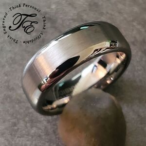 Men's Real Two Tone Silver Tungsten Wedding Ring - Two Tone Wedding Ring Guys